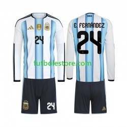 Primera Equipación del Argentina Enzo Fernandez 24 World Cup 2026 ML para Niño (Camiseta y pantalón)