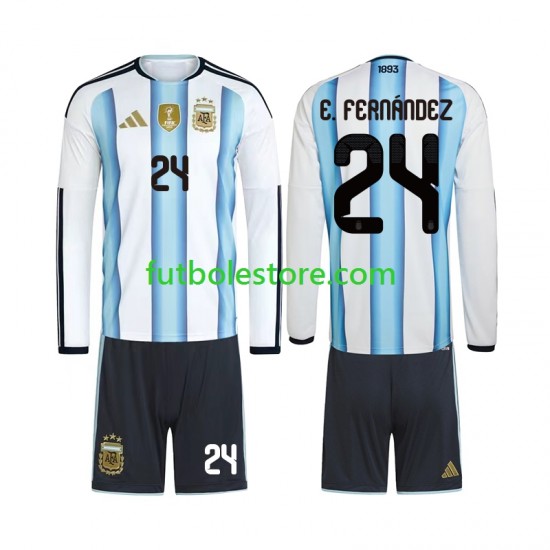 Primera Equipación del Argentina Enzo Fernandez 24 World Cup 2026 ML para Niño (Camiseta y pantalón)