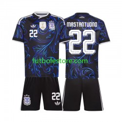 Segunda Equipación del Argentina Franco Mastantuono 22 World Cup 2026 Manga Corta para Niño (Camiseta y pantalón)