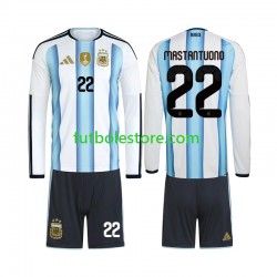 Primera Equipación del Argentina Franco Mastantuono 22 World Cup 2026 ML para Niño (Camiseta y pantalón)