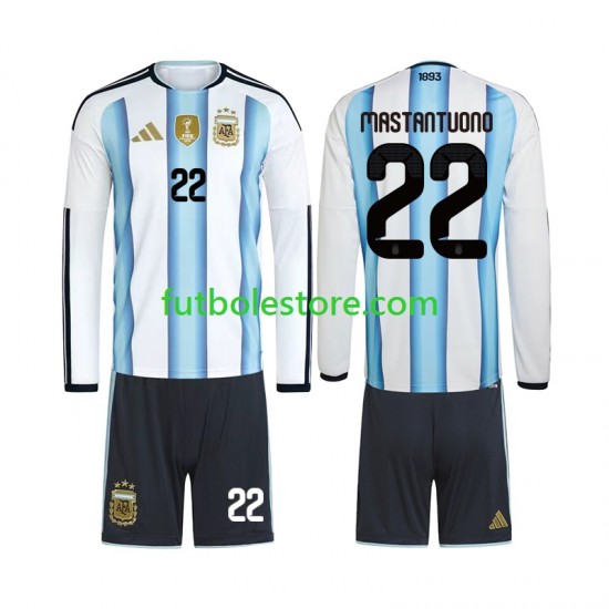 Primera Equipación del Argentina Franco Mastantuono 22 World Cup 2026 ML para Niño (Camiseta y pantalón)