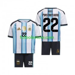 Primera Equipación del Argentina Franco Mastantuono 22 World Cup 2026 Manga Corta para Niño (Camiseta y pantalón)