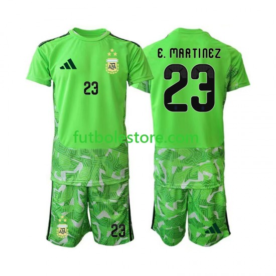 Tercera Equipación del Argentina Portero Emiliano Martinez 23 World Cup 2026 Manga Corta para Niño (Camiseta y pantalón)