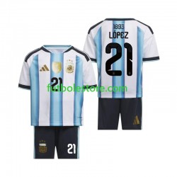Primera Equipación del Argentina Jose Manuel Lopez 21 World Cup 2026 Manga Corta para Niño (Camiseta y pantalón)