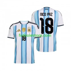 Primera Equipación del Argentina Nico Paz 18 World Cup 2026 Manga Corta para Hombre