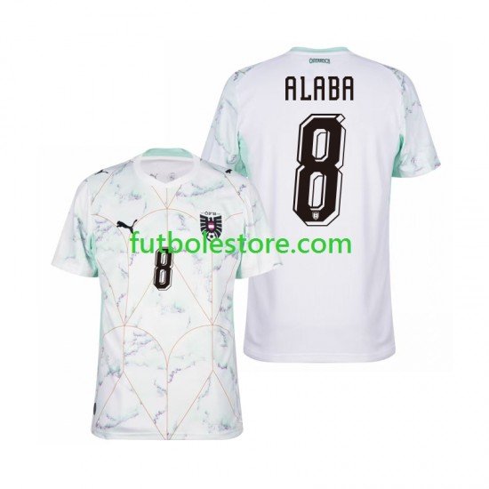Segunda Equipación del Austria David Alaba 8 World Cup 2026 Manga Corta para Hombre