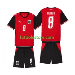 Primera Equipación del Austria David Alaba 8 World Cup 2026 Manga Corta para Niño (Camiseta y pantalón)