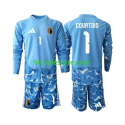 Primera Equipación del Bélgica Portero Thibaut Courtois 1 World Cup 2026 ML para Niño (Camiseta y pantalón)