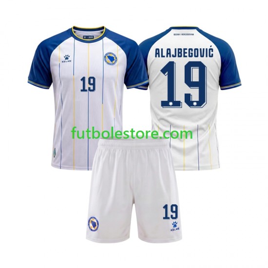Segunda Equipación del Bosnia y Herzegovina Kerim Alajbegovic 19 World Cup 2026 Manga Corta para Niño (Camiseta y pantalón)