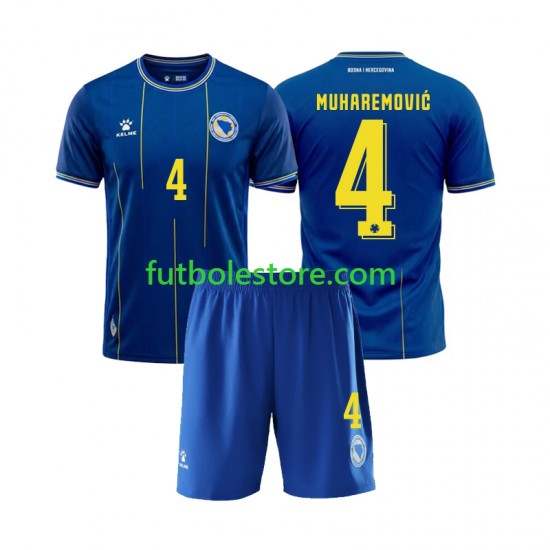 Primera Equipación del Bosnia y Herzegovina Tarik Muharemovic 4 World Cup 2026 Manga Corta para Niño (Camiseta y pantalón)