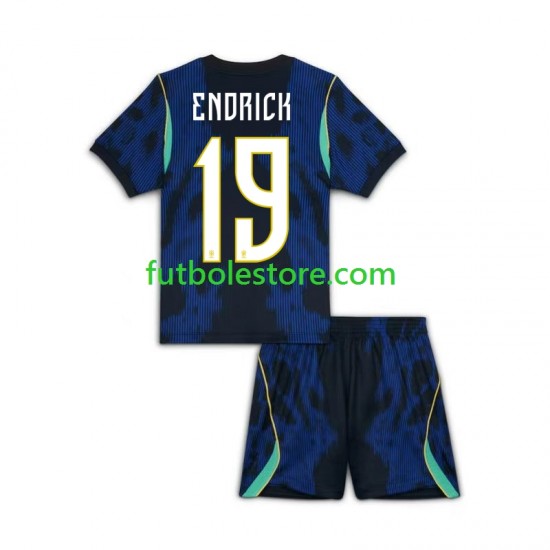 Segunda Equipación del Brasil Endrick 19 World Cup 2026 Manga Corta para Niño (Camiseta y pantalón)