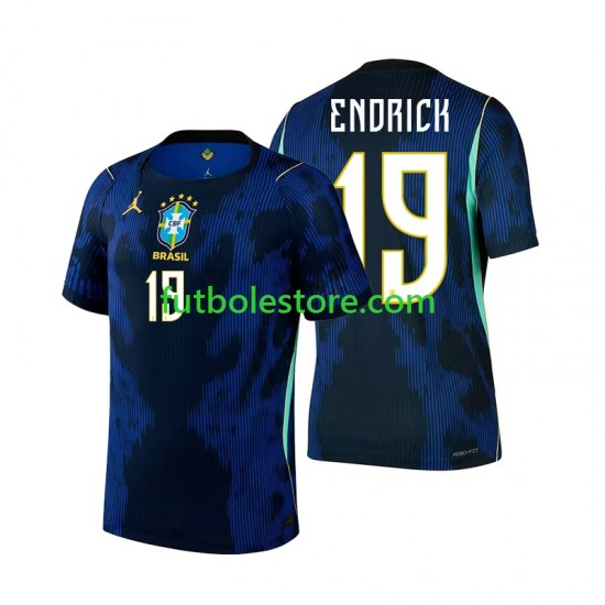 Segunda Equipación del Brasil Endrick 19 World Cup 2026 Manga Corta para Hombre
