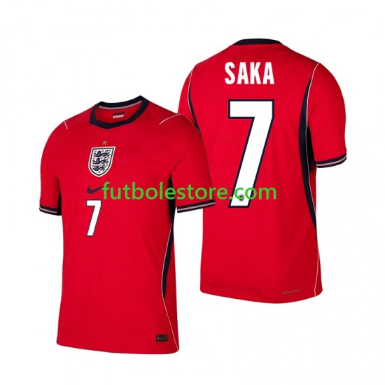 Segunda Equipación del Inglaterra Bukayo Saka 7 World Cup 2026 Manga Corta para Hombre