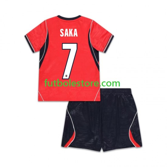Segunda Equipación del Inglaterra Bukayo Saka 7 World Cup 2026 Manga Corta para Niño (Camiseta y pantalón)