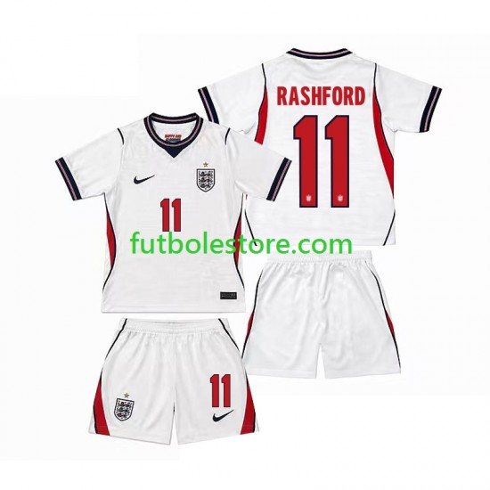 Primera Equipación del Inglaterra Marcus Rashford 11 World Cup 2026 Manga Corta para Niño (Camiseta y pantalón)