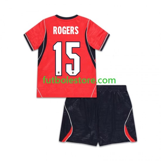 Segunda Equipación del Inglaterra Morgan Rogers 15 World Cup 2026 Manga Corta para Niño (Camiseta y pantalón)