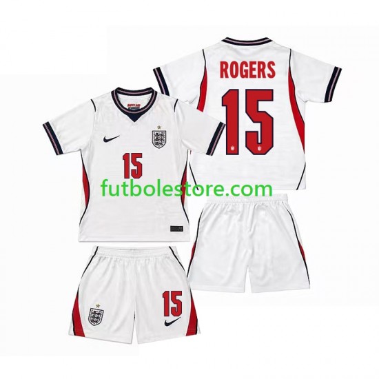 Primera Equipación del Inglaterra Morgan Rogers 15 World Cup 2026 Manga Corta para Niño (Camiseta y pantalón)
