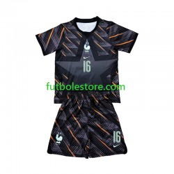 Primera Equipación del Francia Portero Mike Maignan 16 World Cup 2026 Manga Corta para Niño (Camiseta y pantalón)