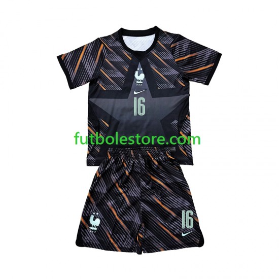 Primera Equipación del Francia Portero Mike Maignan 16 World Cup 2026 Manga Corta para Niño (Camiseta y pantalón)