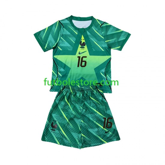 Tercera Equipación del Francia Portero Mike Maignan 16 World Cup 2026 Manga Corta para Niño (Camiseta y pantalón)
