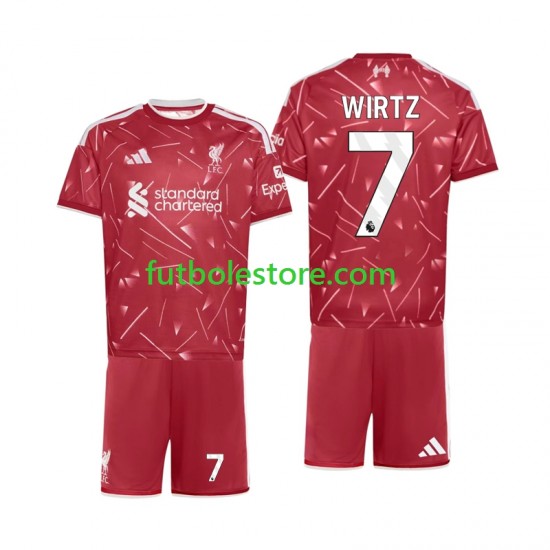 Primera Equipación del Liverpool Florian Wirtz 7 2026-2027 Manga Corta para Niño (Camiseta y pantalón)