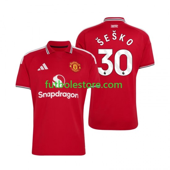Primera Equipación del Manchester United Benjamin Sesko 30 2026-2027 Manga Corta para Hombre