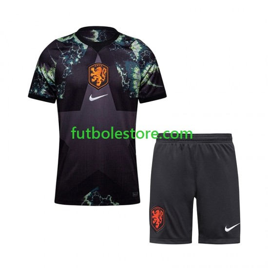 Segunda Equipación del Países Bajos Portero World Cup 2026 Manga Corta para Niño (Camiseta y pantalón)