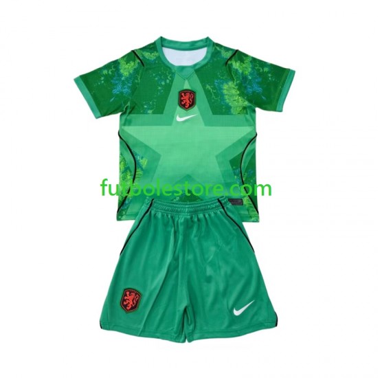 Tercera Equipación del Países Bajos Portero World Cup 2026 Manga Corta para Niño (Camiseta y pantalón)