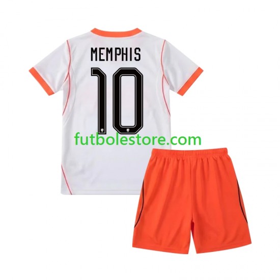 Segunda Equipación del Países Bajos Memphis Depay 10 World Cup 2026 Manga Corta para Niño (Camiseta y pantalón)