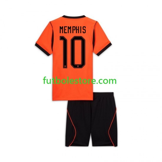 Primera Equipación del Países Bajos Memphis Depay 10 World Cup 2026 Manga Corta para Niño (Camiseta y pantalón)