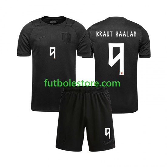 Segunda Equipación del Noruega Braut Haaland 9 World Cup 2026 Manga Corta para Niño (Camiseta y pantalón)