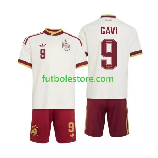 Segunda Equipación del España Gavi 9 World Cup 2026 Manga Corta para Niño (Camiseta y pantalón)