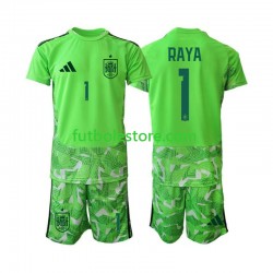 Equipación del España Portero David Raya 1 6th Green color World Cup 2026 Manga Corta para Niño (Camiseta y pantalón)