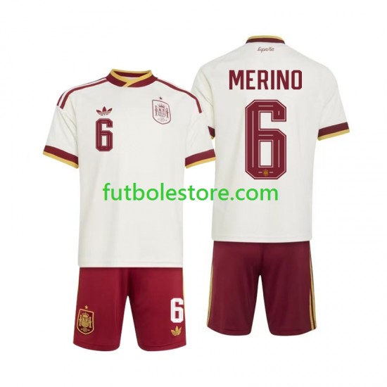 Segunda Equipación del España Mikel Merino 6 World Cup 2026 Manga Corta para Niño (Camiseta y pantalón)