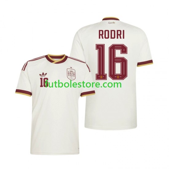 Segunda Equipación del España Rodri 16 World Cup 2026 Manga Corta para Hombre
