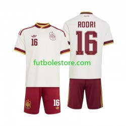 Segunda Equipación del España Rodri 16 World Cup 2026 Manga Corta para Niño (Camiseta y pantalón)