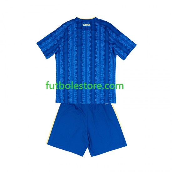 Segunda Equipación del Suecia World Cup 2026 Manga Corta para Niño (Camiseta y pantalón)