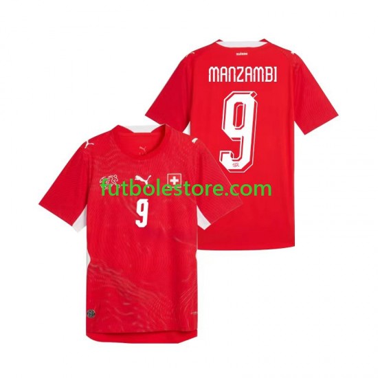 Primera Equipación del Suiza Johan Manzambi 9 World Cup 2026 Manga Corta para Hombre