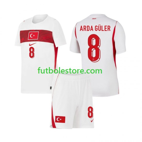 Segunda Equipación del Turquía Arda Guler 8 World Cup 2026 Manga Corta para Niño (Camiseta y pantalón)