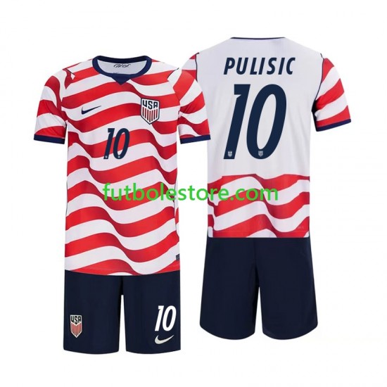 Primera Equipación del Estados Unidos Christian Pulisic 10 World Cup 2026 Manga Corta para Niño (Camiseta y pantalón)
