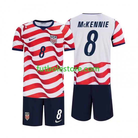 Primera Equipación del Estados Unidos Weston McKennie 8 World Cup 2026 Manga Corta para Niño (Camiseta y pantalón)