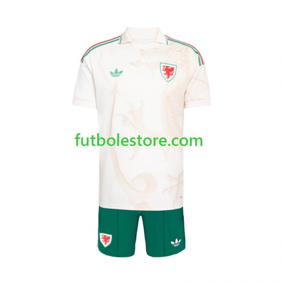 Segunda Equipación del Gales World Cup 2026 Manga Corta para Niño (Camiseta y pantalón)