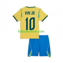 Primera Equipación del Brasil Vinicius Junior 10 World Cup 2026 Manga Corta para Niño (Camiseta y pantalón)