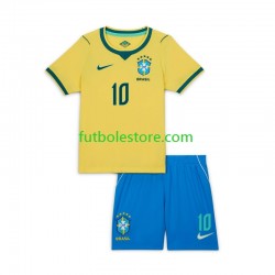Primera Equipación del Brasil Vinicius Junior 10 World Cup 2026 Manga Corta para Niño (Camiseta y pantalón)