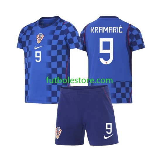 Segunda Equipación del Croacia Andrej Kramaric 9 World Cup 2026 Manga Corta para Niño (Camiseta y pantalón)