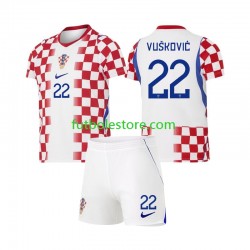 Primera Equipación del Croacia Luka Vuskovic 22 World Cup 2026 Manga Corta para Niño (Camiseta y pantalón)
