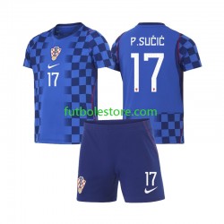 Segunda Equipación del Croacia Petar Sucic 17 World Cup 2026 Manga Corta para Niño (Camiseta y pantalón)