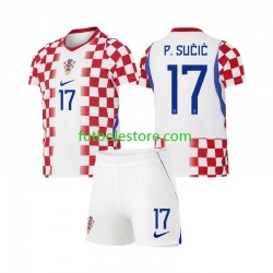 Primera Equipación del Croacia Petar Sucic 17 World Cup 2026 Manga Corta para Niño (Camiseta y pantalón)