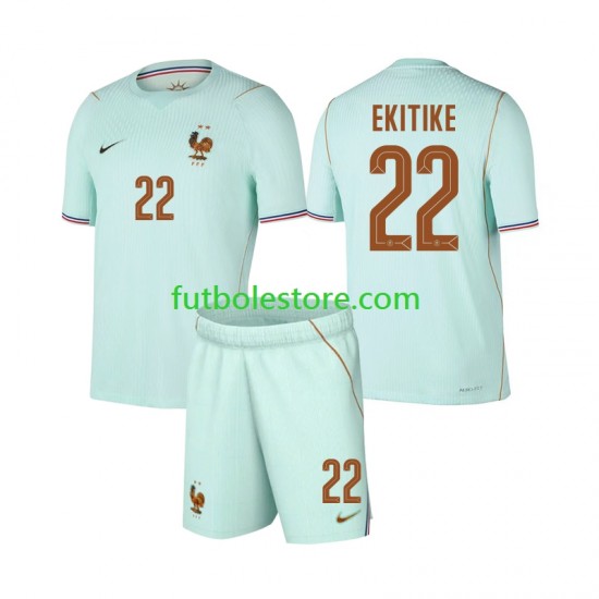 Segunda Equipación del Francia Hugo Ekitike 22 World Cup 2026 Manga Corta para Niño (Camiseta y pantalón)