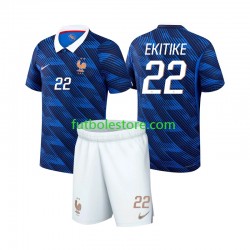 Primera Equipación del Francia Hugo Ekitike 22 World Cup 2026 Manga Corta para Niño (Camiseta y pantalón)
